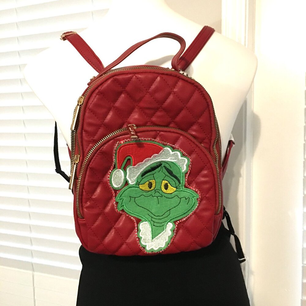 The Grinch Small Red Backpack = Handmade  One Of A Kind - Showstopper